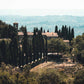 Candle scent image for the fragrance toscana. Showcasing a picturesque scenary of italy countryside to depict the scent..