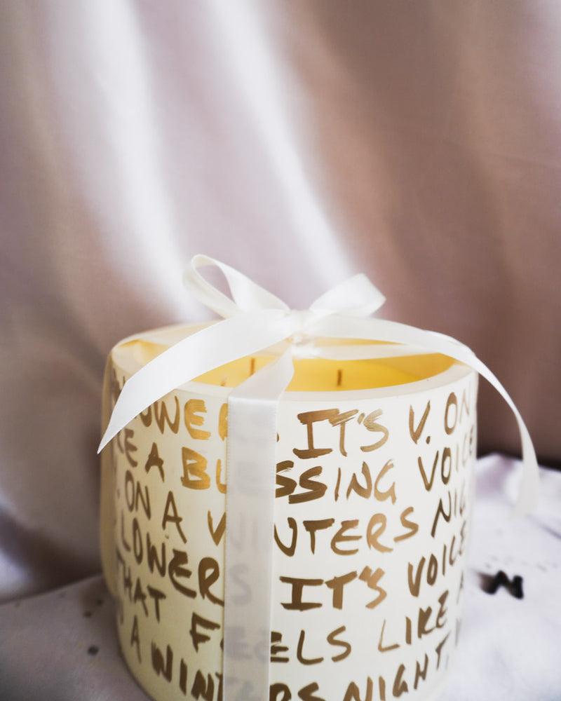 HOLY - Limited Edition - Golden Script Wrap - 4 Wick Oversized Candle