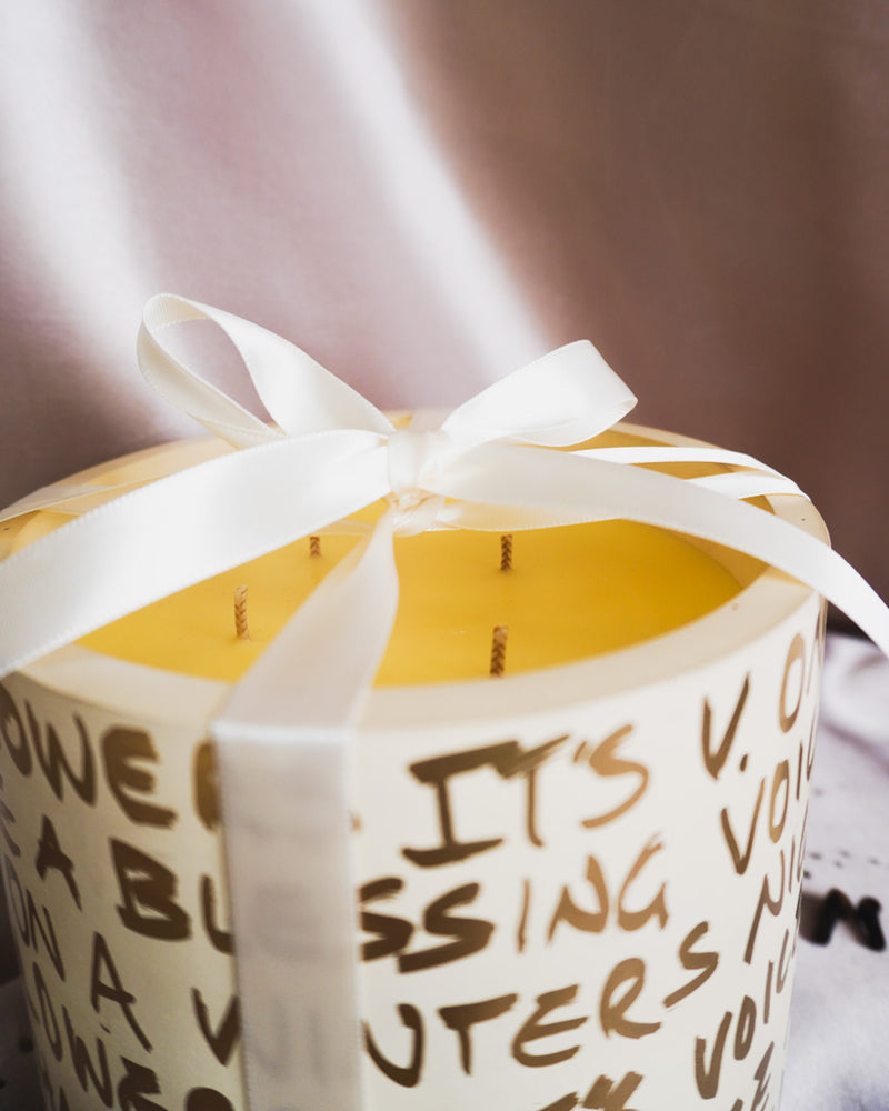 HOLY - Limited Edition - Golden Script Wrap - 4 Wick Oversized Candle